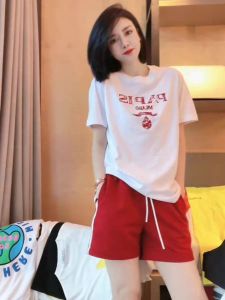 Summer New Style Casual Letter Pattern Short Pants Set Womens Thin Loose Small Size Sports Wear Two Pieces Trendy Brand