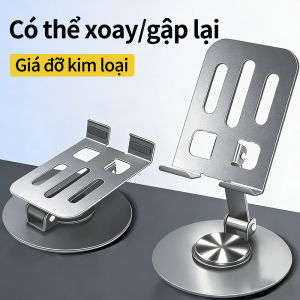 Chân đế hoàn toàn bằng kim loại Xoay 360°Có thể gập lại Dễ dàng mang theo Thích hợp cho máy tính bảng và điện thoại