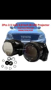 2pcs 2.5 inch 3.0 Inch Bi LED Clear Blue Lens Headlight Projector Lenses Hi Lo Beam Car Lights H4 H7 9005 HB3 9006 HB4