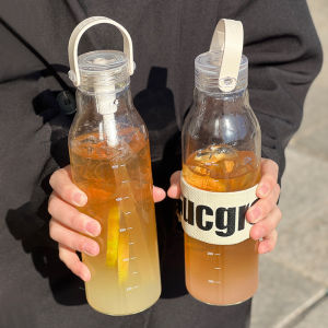 Cốc Thủy Tinh Dung Tích Lớn Có Thìa Cốc Đựng Nước Ngoài Trời Cốc Đựng Nước Trái Cây Chịu Nhiệt Cốc Xe Hơi Cốc Cầm Tay Cốc Thủy Tinh