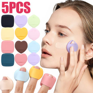 [ผู้หญิง Charming] พัฟฟองน้ำชุดแต่งหน้าชุดเล็ก5รูปหัวใจ Pcs แบบเปียกและแห้งอุปกรณ์แต่งหน้ารองพื้นคอนซีลเลอร์ใช้ได้สองทาง