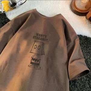 Áo Thun Nam Tay Ngắn Cotton Nguyên Chất Rộng Rãi Thường Ngày in Họa Tiết Thời Trang Mùa Hè Cổ Tròn Tay Ngắn Quần Áo Làm Việc