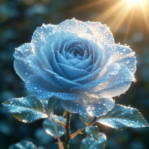 Huacan DIY Diamond Painting Ice Blue Gradient Dew Rose Diamond Embroidery Flower Complete Kit Picture Of Rhinestones