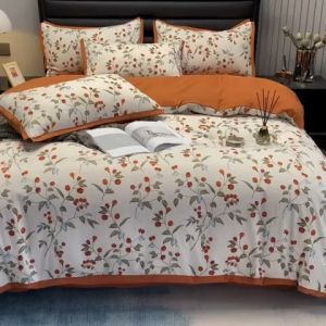 Janie Home Full Garterize Double Queen King Super 4in1 Bedsheet High Quality Bedding Set Duvet Cover