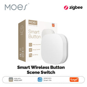 MOES | MOES Tuya ZigBee Smart Key Switch Wireless Remote Control Key Controller Multi-scene Linkage Smart Switch Battery Powered