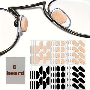 6Board Self-Adhesive Glasses Nose Pad Non-slip Sponge Bridg Instant Lifting Effect for Comfortable Wear Soft Eyewear Accessories