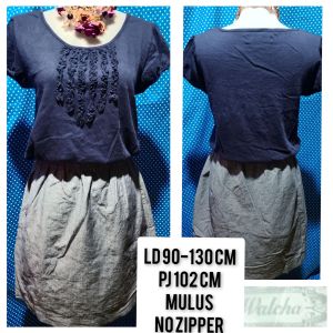 DRESS LENGAN PENDEK GREY(WALCHA) 205