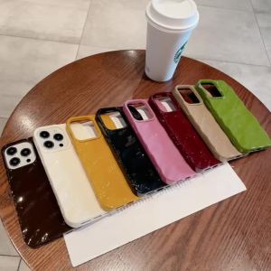 Ốp Điện Thoại iPhone Họa Tiết Sóng Màu Trơn Chống Rơi Chống Sốc Mềm Mại Dành Cho 17 16 15 14 13 12 11 Pro MAX - Ốp Điện Thoại Họa Tiết Hình Học