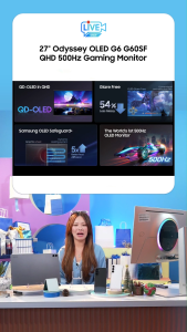 Samsung 27" Odyssey OLED G6 G60SF QHD 500Hz Gaming Monitor