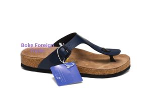 Boken Cork Slippers Gizeh Mens Womens Summer Beach Shoes Outdoor Large Size Shoes Comfortable Flat Heel Synthetic Leather