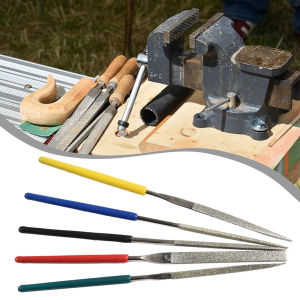 5 Pcs Mini Diamond Needle Files Set 2x100mm/4x140mm Jewelry Metal Wood Carving Precision Grinding Polishing DIY Craft Tools