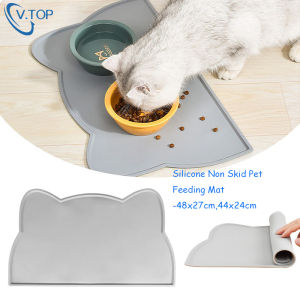 V.Top Matras Tempat Makan Kucing Anjing Pet Food Feeding Mat Tatakan Silicone Non Skid Makanan Hewan