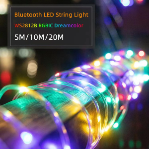 Outdoor Courtyard Fence Windows Decor Lights String USB 5V RGB IC WS2812B 5M-20M DIY Christmas Tree Handrail Ornament Garland