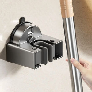 No Need To Drill Suction Cup Mop Rack Mop Wall-mounted Clip Broom Hook Bathroom Door Behind Storage Rack Kitchen Hook Clip