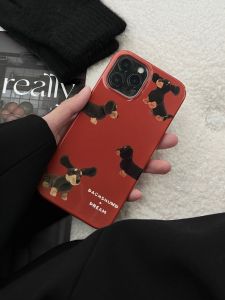 Adorable Sausage Dog New Year Red Protective Case for Huawei P60 pro Mate60/50/40/30 pro Nova11/10/9 Full Cover VivoX100 Honor90/100 Redmi