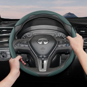 Suitable for Infiniti Breathable Hole Leather Steering Wheel Cover Segmented Quick Release Design Non-Slip and Durable Q50 G37 Fx35 G35 Q45 Qx50 Qx60 Qx70 Ex25 Q30 Qx80 Q60 Q70 Q80 Ex35 Q50L Qx55