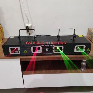 LAMPU LASER 4 MATA RGB LASER SHOW BISA IKUT IRAMA MUSIK BISA AUTO DAN MIXER DMX