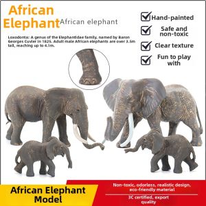 Realistic Solid African Elephant Animal Toy Model