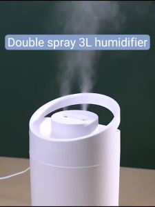 3L Double Nozzle Humidifier Essential Oil Aromatherapy Diffuser Large Capacity Portable Mute For Household Room