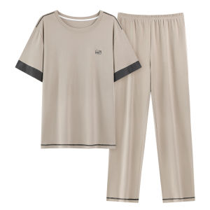 Bộ đồ ngủ nam MiiOW  vải cotton tay ngắn quần dài rộng rãi - mùa hè