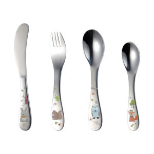 4PCS/Pack Kids Cutlery Set Stainless Steel Cartoon Lovely Knife Fork Dinner Sets Children Flat ware Tableware Set Holiday Gifts