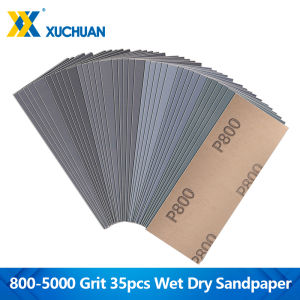 35pcs Wet Dry Sandpaper Set 800/1000/1500/2000/2500/3000/5000Grit Abrasive Sanding Sheet for Automotive Wood Car Metal Polishing