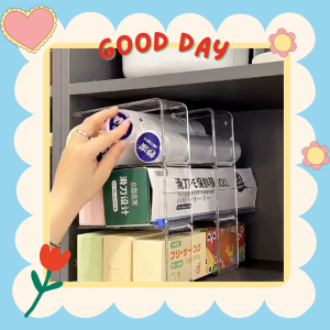 ชั้นวางของจัดระเบียบในครัว ตู้เก็บของ ชั้นเคาน์เตอร์ สีใส วางได้ 4ช่อง