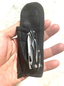 มีดพับเล็ก มีดพับพกพา พร้อมซอง ทรานสฟอร์เมอร์ ระบบล็อกใบมีดแบบ liner lock สีิดำ