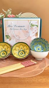 NexXIO Mangkok Set Premium Peralatan Makan Hampers Gift / Souvenir Set Hampers Mangkok Keramik Motif