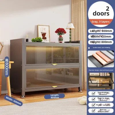 Dustproof Multi-layer Steel Bookcase With Doors