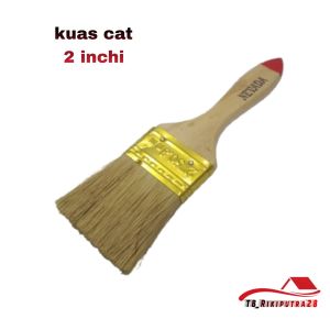 Kuas cat ukuran 2 inchi gagang kayu bulu halus tebal alat menggambar melukis