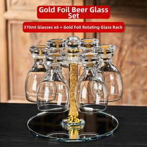 ZHUXI | Brewing Gold Flake Crystal Glass Luxury Beer Mug Set