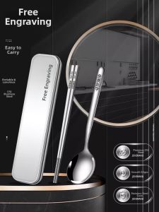 TUROU | Portable Customized Chopsticks and Spoon Set for Students and Home Use