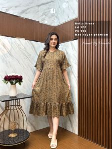 DRESS BELLA PENDEK//DASTER SHAVA MOTIF KEKINIAN//DRESS ARABELA PENDEK TERBARU HAWET