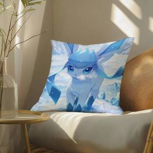 Bandai | Pokemon Kanto Region Anime Plush Pillow Cover Soft Short Plush Cushion Cover For Sofa Bedroom Living Room Decor Gift