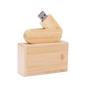 Jaster | JASTER Rotatable Wooden USB Flash Drive Pendrive Memory Stick +Gift Box Pen Drive 4GB 16GB 32GB 64GB External Stor Wedding Gift