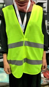 Rompi Proyek Polyester Oren Hijau / Match Rompi Safety Jaring / Rompi Proyek Jaring Spot Light