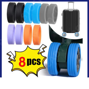 8Pcs Luggage Wheels Protector Cover Silicone Travel Suitcase Protector Casters For Most Luggage Reduce Noise Travel Suitcase Accessories 行李箱 輪子套