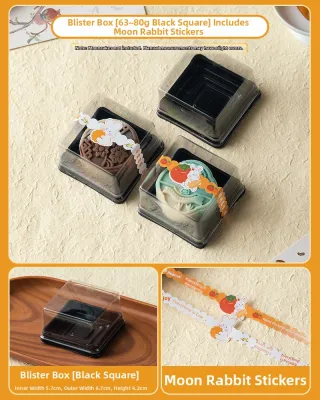 Transparent Plastic Mooncake Box Packaging Heart-Shaped Ice Skin Square Single High-End Mid-Autumn Festival Kitchen Tools