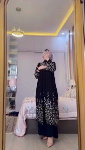 LONGSET TUNIK MOTIF TERBARU BAHAN RAYON DIAMOND BUSUI FRIENDLY JUMBO ALLSIZE
