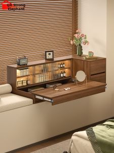 QIANGXIANG | Window Integrated Vanity Desk with Storage Retractable 75cm