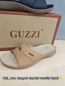 Guzzi Women Comfort Leather Slide Sandals Slip-On Casual (Kasut Perempuan) GLS-60015