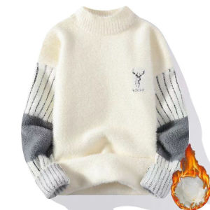 IELGY Mens Casual Thickened Winter Semi-turtleneck Base Sweater