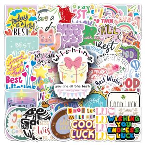 50-100PCS Cartoon Blessing English Sentence Graffiti Stickers Creative Decorative Stickers for Water Cups Stationery Notebook