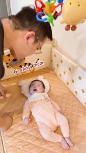 Thảm chống thấm cho bé RUNA KIDS Cotton Hàn 100% chần bông thấm hút tốt thoáng mát an toàn cho bé