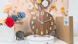 TOP TREND PH Luminous Wooden Glow in the Dark Minimalist Aesthetic Nordic Round Design Wall Clock