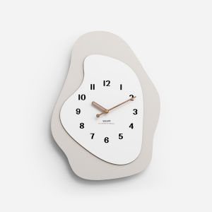 Modern Simple Wall Clock EMITDOOG No Drilling Required for Installation Living Room Artistic Large Clock Restaurant Decor