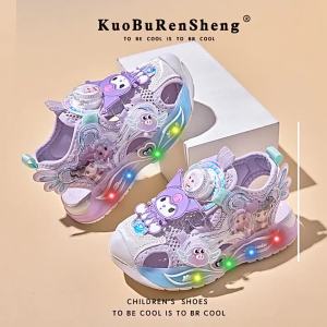 KUOBURENSHENG | Anti-slip Cartoon Style Rotating Buckle Light-up Sandals