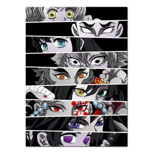 Anime Eyes Demon Slayer Kimetsu No Yaiba Poster Wall Art Print Hashira Cartoon Anime Canvas Painting For Living Room Home Decor