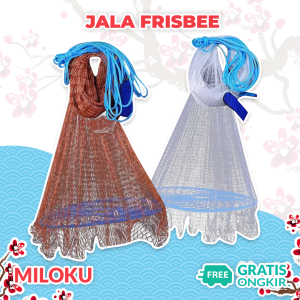 Miloku Jaring Mesh Frisbee Pancing Jala Lempar Penangkap Ikan Udang Piring Bulat Perangkap Menangkap Fishing Throw Net Cage